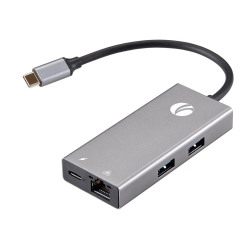 Док-станция для ноутбука/ПК VCOM CU459 Адаптер Type-Cm --> RJ-45+2USB3.0(f) + PD100 Вт Alum Shell VCOM