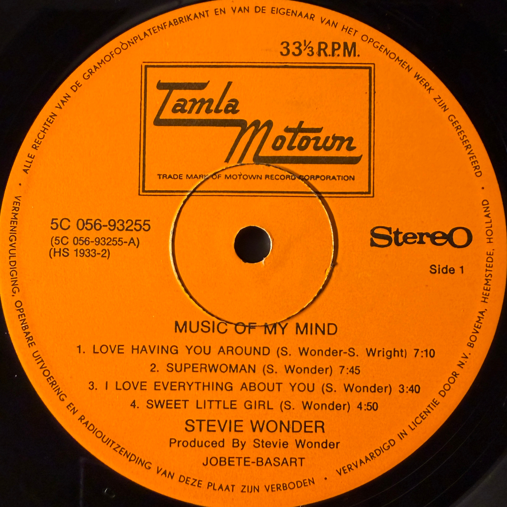 Stevie Wonder ‎– Music Of My Mind (Голландия 1972г.)