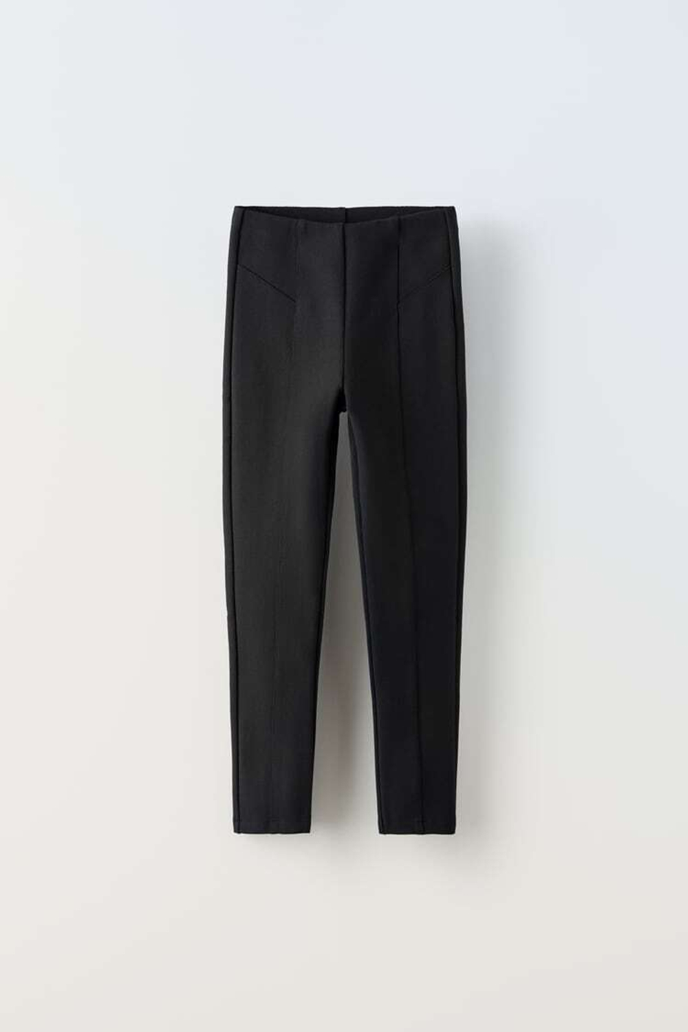 ZARA ТРИКОТАЖНЫЕ ЛЕГИНСЫ, ЧЕРНЫЙ