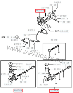 Главный цилиндр сцепления Mitsubishi L200 / Pajero / RVLT-2345A015