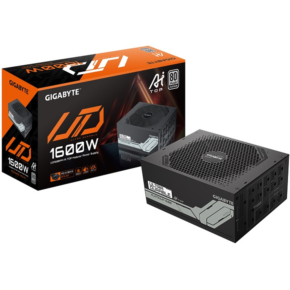 Блок питания Gigabyte 1600W UD1600PM PG5 AI TOP, модульный, 16 Pin PCIe 5.0, 80 PLUS Platinum (9JUD1600PM-EU-G10)
