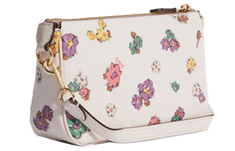 COACH Nolita Refined Pebbled Leather Pochette, Shoulder Bag, Wrist Bag, Clutch Small Women"s White