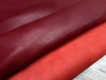 Текстура натуральной кожи Аньелли цв. Бордовый / Agnelli Veg Cherry Red. толщ. 1,0-1,2 мм