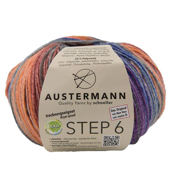 Пряжа Austermann (Аустерманн) Step 6 Irish Rainbow Colours / уп.5 мот. по 100 г, 410м, tralee