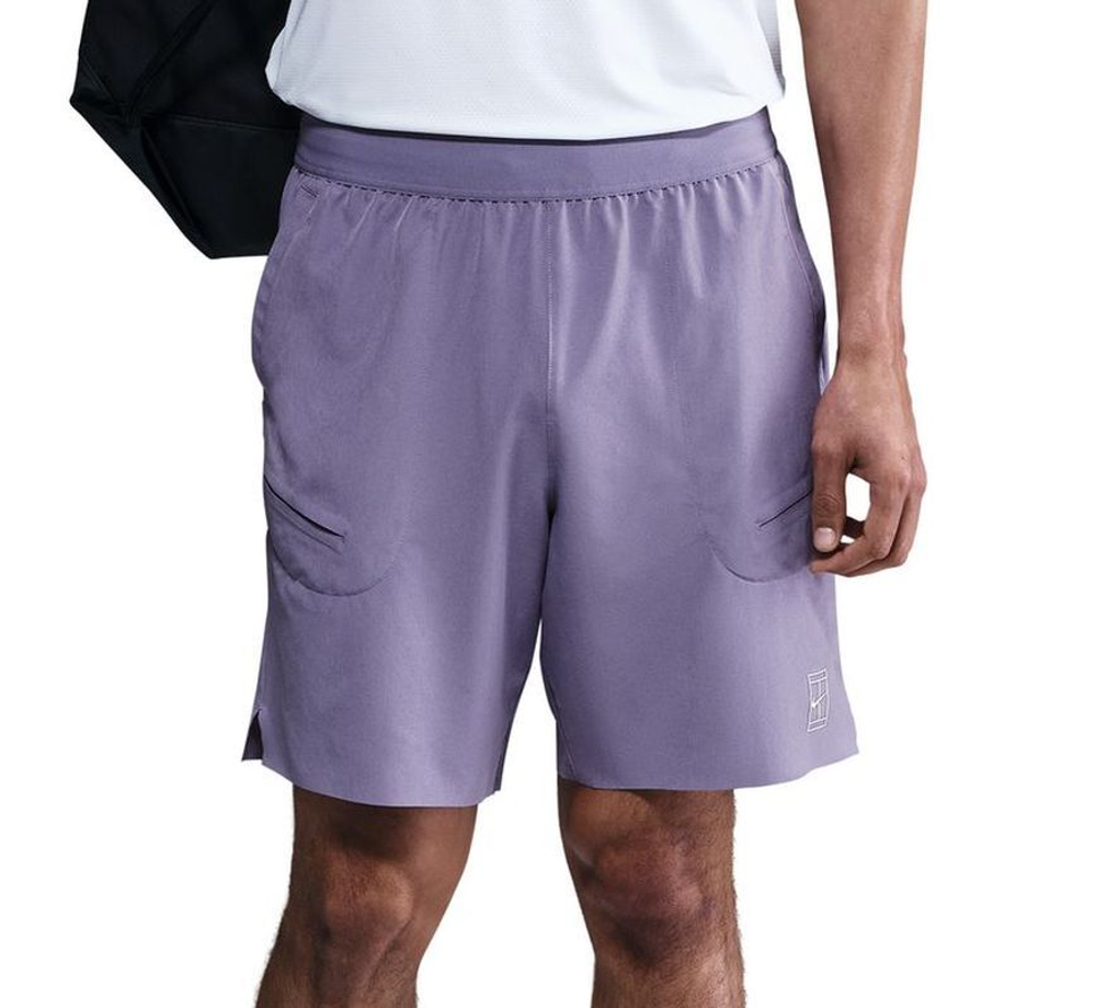 Мужские теннисные шорты Nike Court Advantage Dri-Fit 8in - пыльный аметист/белый