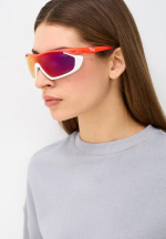 Спортивные очки с диоптриями 720armour Analog Pro / Matte Neon Red Orange / Matte White Gasket / Smoke Full Red Ti Lens