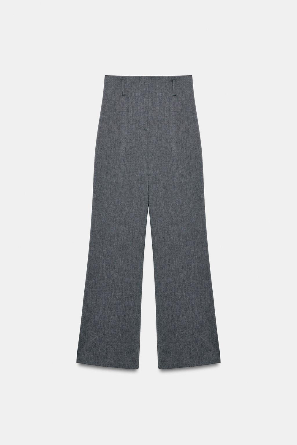ZARA БРЮКИ С ВЫСОКОЙ ПОСАДКОЙ — ZW COLLECTION, СЕРЫЙ МЕЛАНЖ