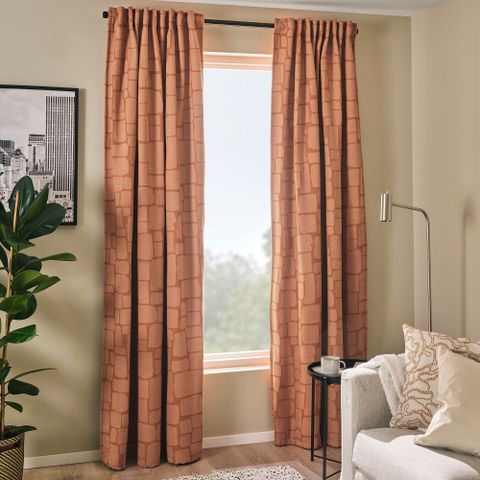 Комплект штор IKEA LONNSTAVMAL, Кирпичный, 145х250 см, 2 шт