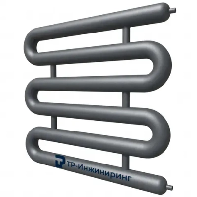 Регистр отопления РЗЭ-6x159x4,0-8000 шестирядный змеевиковый с эллиптическими заглушками