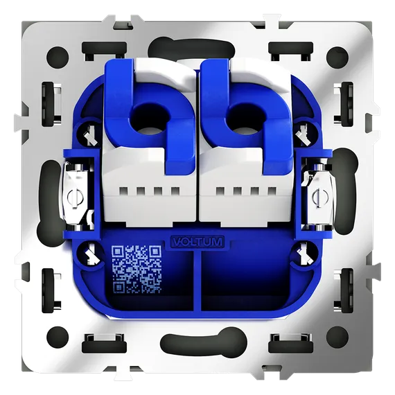 Розетка компьютерная двойная RJ45+RJ45 кат.6 Voltum S70 Черный VLS060208