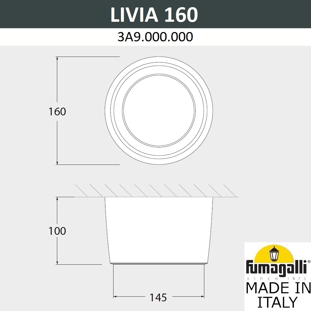 Накладной светильник Fumagalli LIVIA 160 3A9.000.000.AXD1L