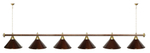 Лампа STARTBILLIARDS 6 пл. (плафоны зеленые,штанга зеленая,фурнитура золото)