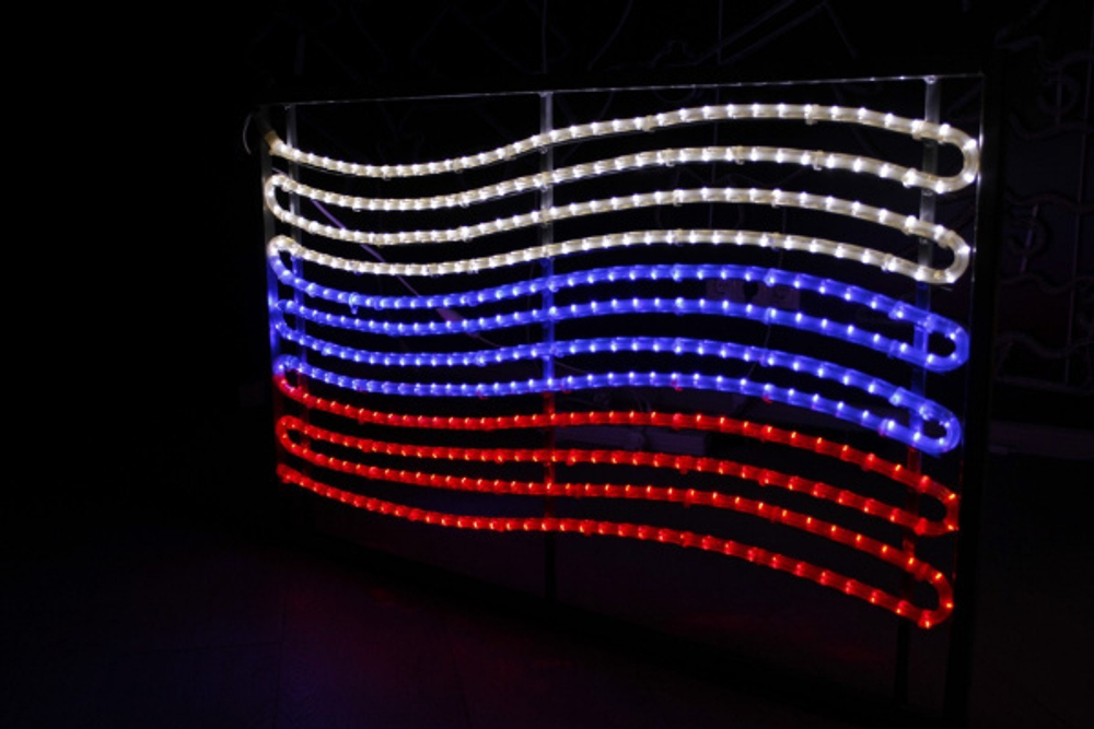 FLESI-LED-FL-FLAG2 W/B/R-240V- производство flesi (РФ) 200х130см (БЕЗ СКИДОК)