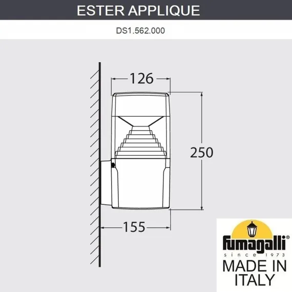 Настенный светильник уличный Ester DS1.562.000.LXD1L Fumagalli