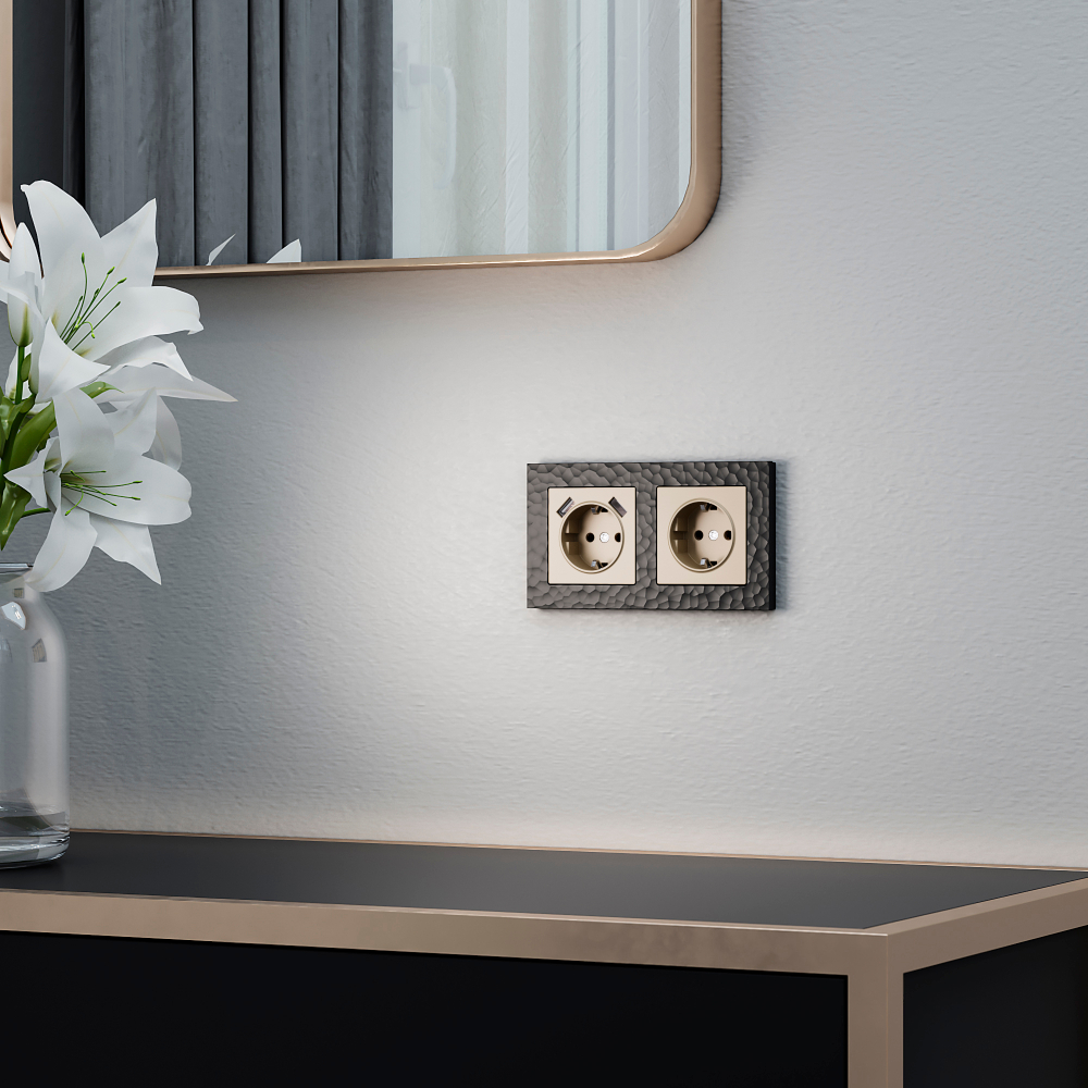 Накладка для USB розетки (шампань)