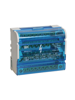 Шина на DIN-рейку в корпусе (кросс-модуль) ШНК 4х11 3L+PEN IEK YND10-4-11-125