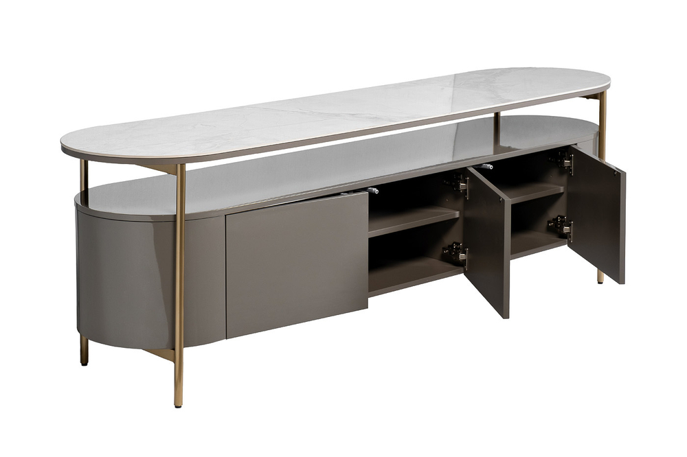 Тумба под телевизор 171x44.5x60см Garda Decor с дверцами светло-бежевая