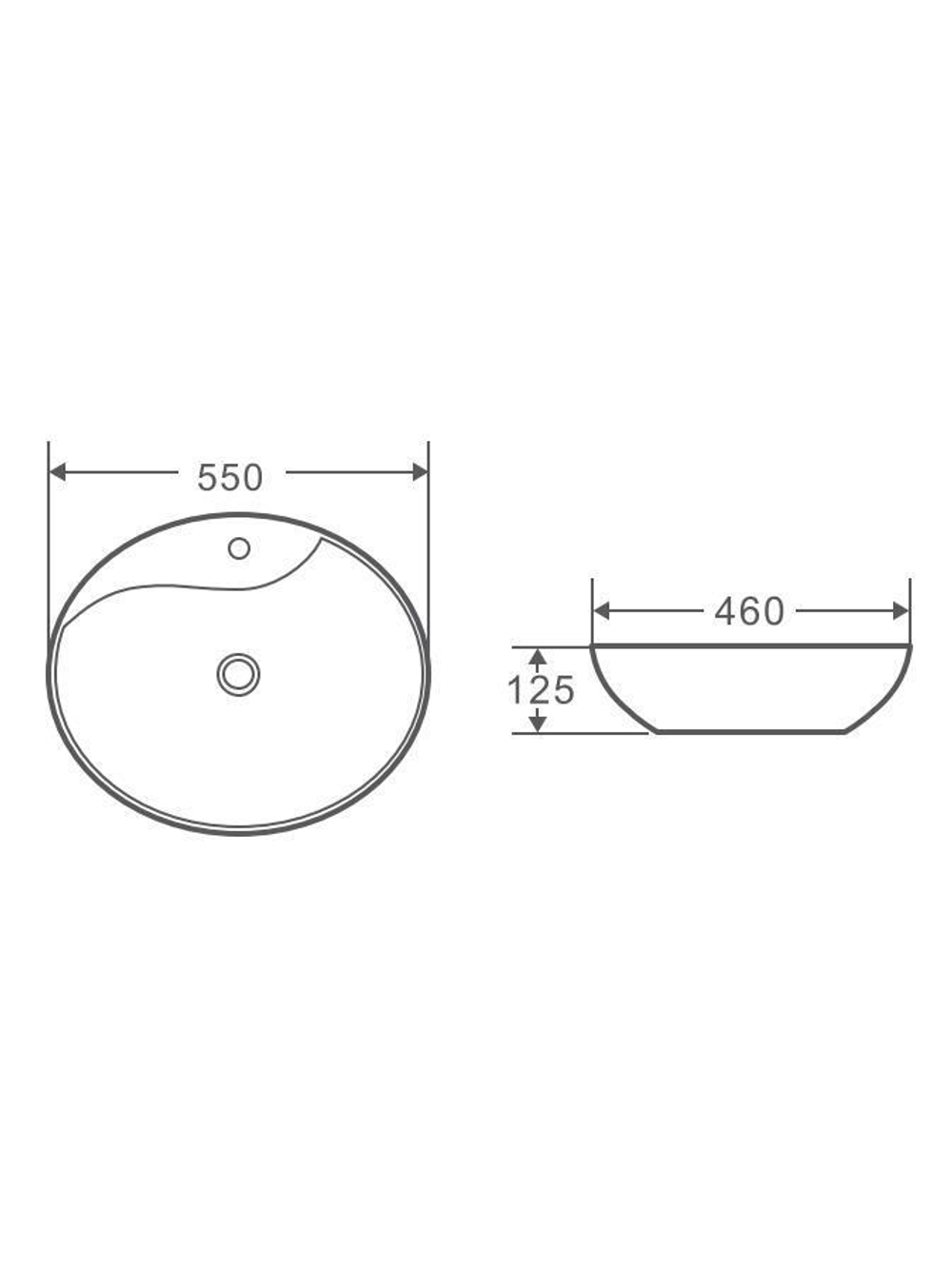 Раковина накладная WeltWasser WW  ELBACH 1147 550х460х125