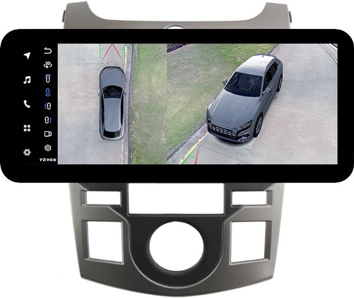 Магнитола для KIA Cerato 2 Koup 2008-2013 (купе) - Teyes LUX ONE 360 монитор 12.3" 2K QLED на Android 10, Быстрая, CarPlay, 4G SIM-слот, 4 камеры в комплекте