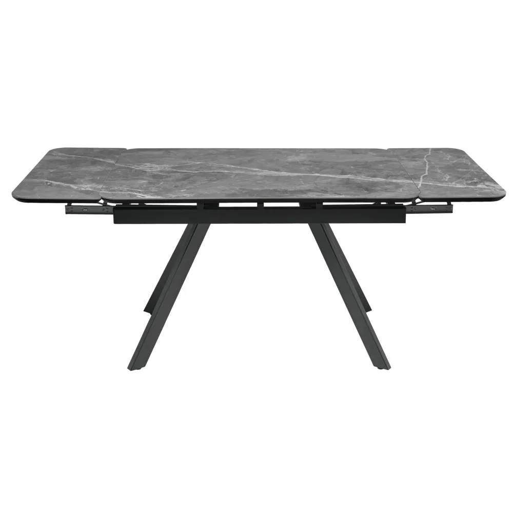 Стол Bradex Home Arthur раскладной 120-184x80x75см, керамогранит серый мрамор Greys Grey, чёрный