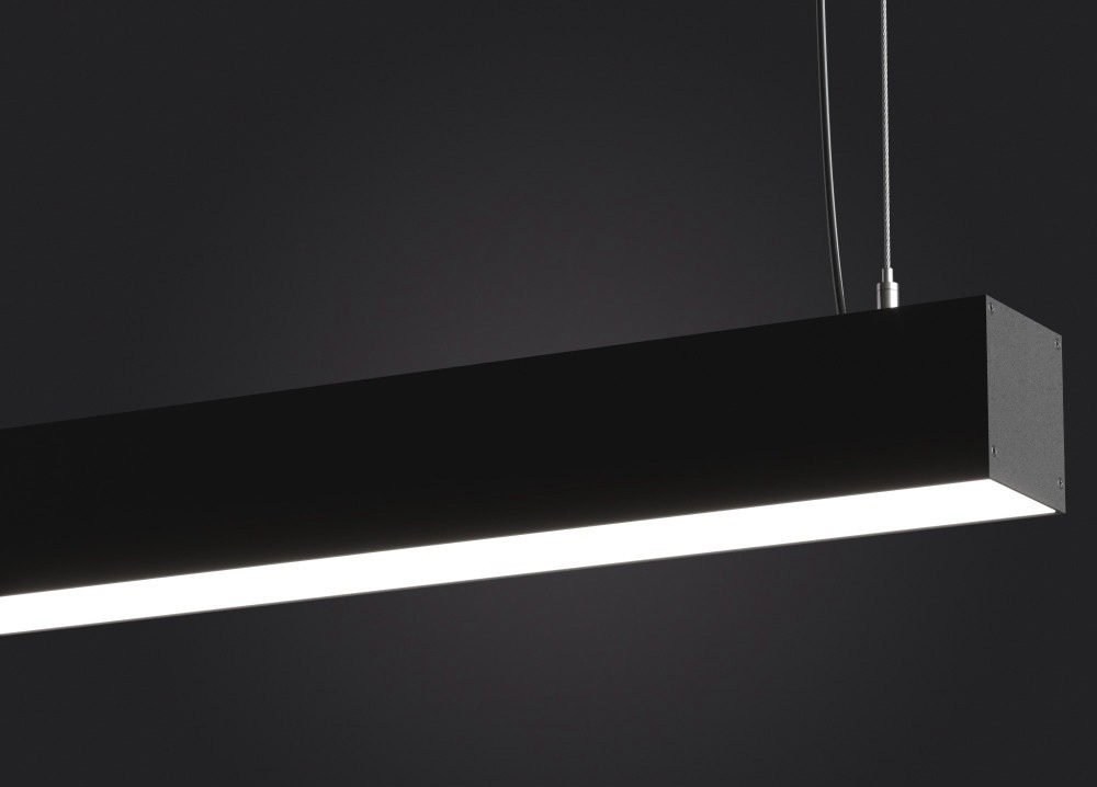 Подвесной линейный LED светильник LP55-1500 41Вт 3000К IP40 черный 3772Лм 1500х50х50мм DARKLUM