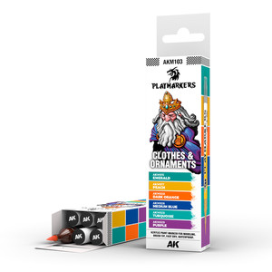 Набор Акриловых маркеров с кистью Playmarkers set - Clothes & Ornaments
