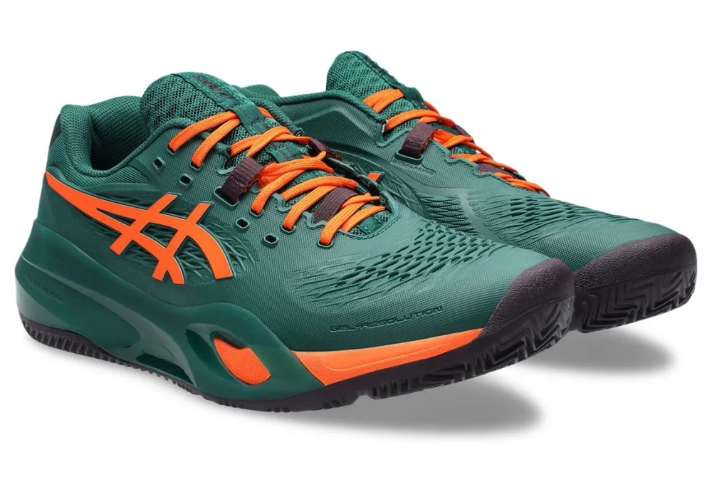 Мужские кросовки для Padel Asics Gel-Resolution X Padel - jewel green/energy orange