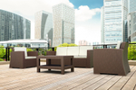 Кресло пластиковое плетеное с подушками Siesta Contract Monaco Lounge, коричневый
