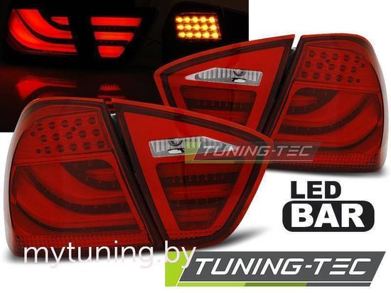 Задние фонари Bmw 3 E90 red led bar