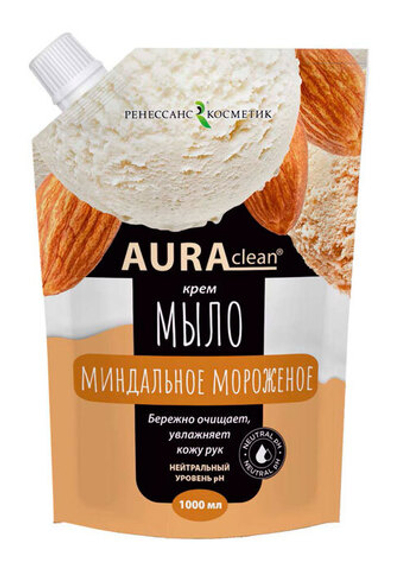 Мыло - крем жидкое Shalet Clean Миндальное мороженое дой-пак1,0 л