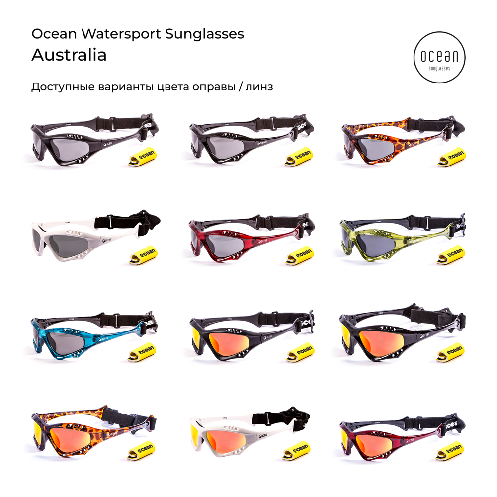 Спортивные очки OCEAN Australia Transparent Blue / Revo Orange Polarized lenses