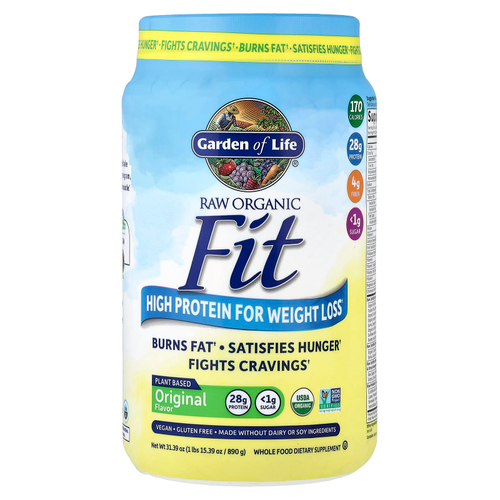 Garden of Life, RAW Organic Fit, высокое содержание протеина для снижения веса, оригинальный продукт, 890 г (31,39 унции)