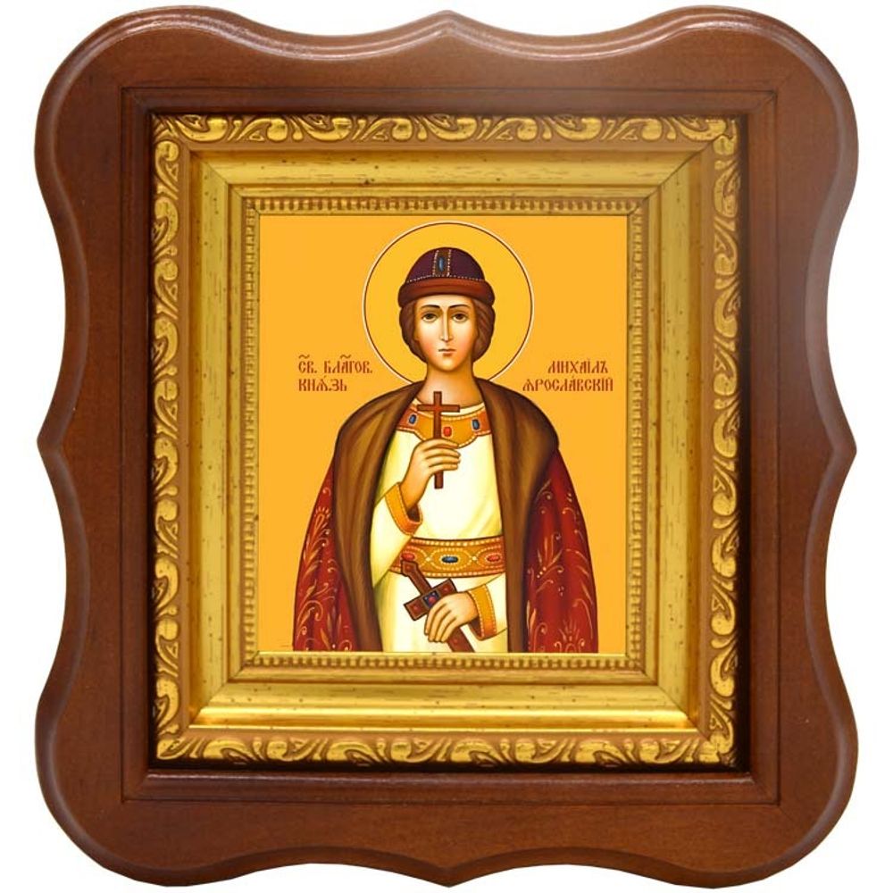 Михаил Феодорович Ярославский благоверный князь. Икона на холсте.