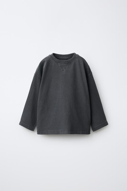 ZARA ФУТБОЛКА GARMENT DEY, ТЕМНЫЙ АНТРАЦИТ