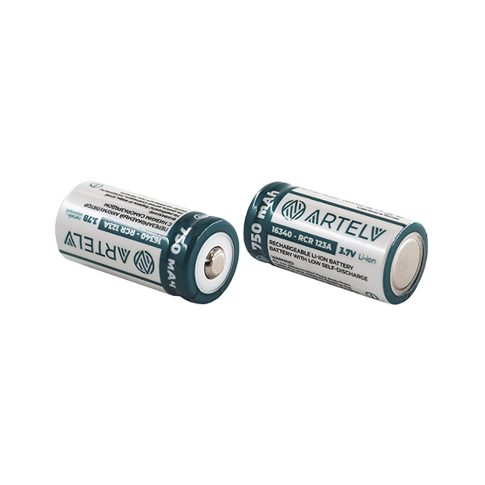 Аккумуляторная батарея RCR123 ARTELV 3.7V Li-Ion 750 mAh