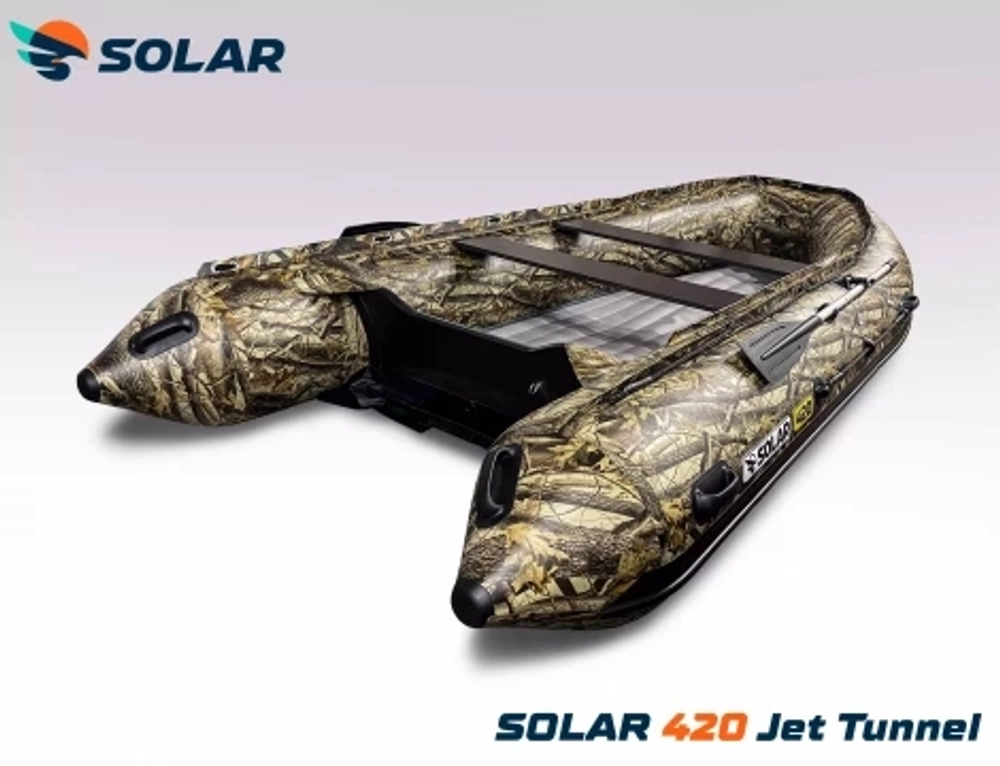Лодка надувная моторная solar-420 jet tunnel