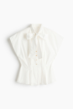 Блузка с бантом и пеплумом - H&M