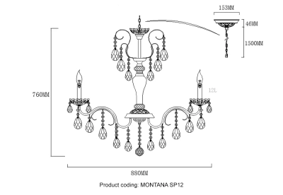 Люстра Crystal Lux MONTANA SP12 2510/312
