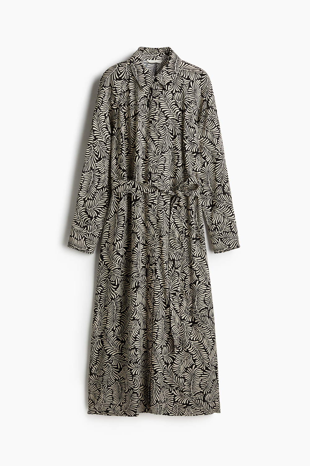Платье-рубашка из вискозы с поясом — классический воротник - H&M