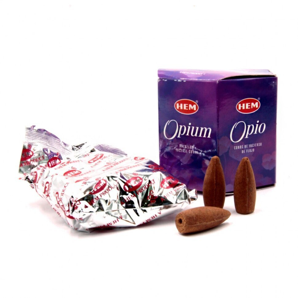 HEM Back Flow Opium Благовоние-конус Опиум, пуля (стелющиеся), 40 шт