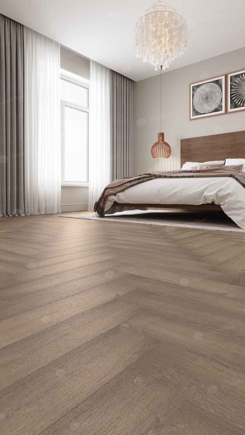 Каменно-полимерная плитка Alpine Floor Паркет лайт (Parquet Light) Дуб насыщенный ЭКО 13-7