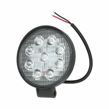 Фара противотуманная OFF-Road SLIM (Круглая,9 диодов, рассеиваемый свет) 12/24V 27W (115х30х125)