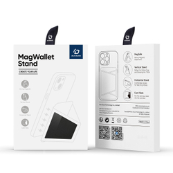 Магнитный держатель картхолдер с MagSafe черного цвета от Dux Ducis, серия Mawa Series Magnetic PU Leather