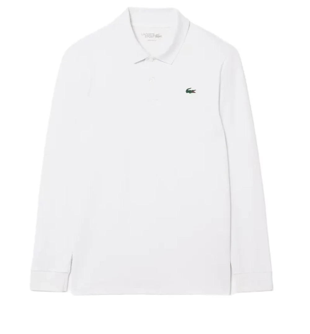 Мужская теннисная футболка с длинным рукавом Lacoste Regular Fit Ultra Dry Long Sleeved Golf - white