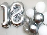 Шар (40''/102 см) Цифра, 8, Серебро, 1 шт. в уп.