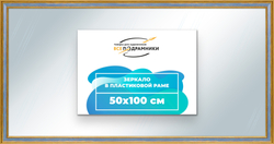 Зеркало настенное в раме 50x100