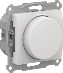Светорегулятор поворотно-нажимной, LED, RC, 400 Вт Systeme Electric Glossa Белый GSL000123