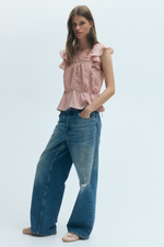 Блуза с кружевными вставками — Пыльно-розовый - H&M