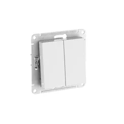 Выключатель двухклавишный Systeme Electric AtlasDesign Aqua Белый, самозажимные клеммы ATN440151S
