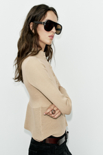 КАРДИГАН В РУБЧИК С ОБТЯНУТЫМИ ПУГОВИЦАМИ — ZARA